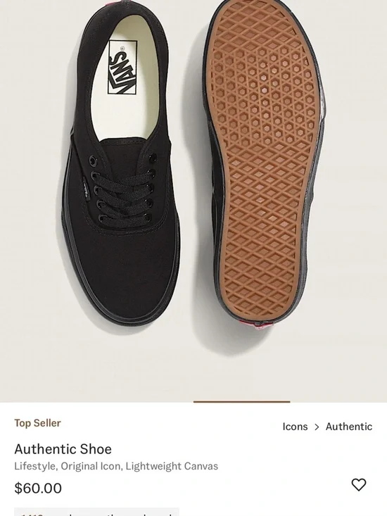 Vans Authentic Low-Top Sneakers - Black - Picture 3 of 4
